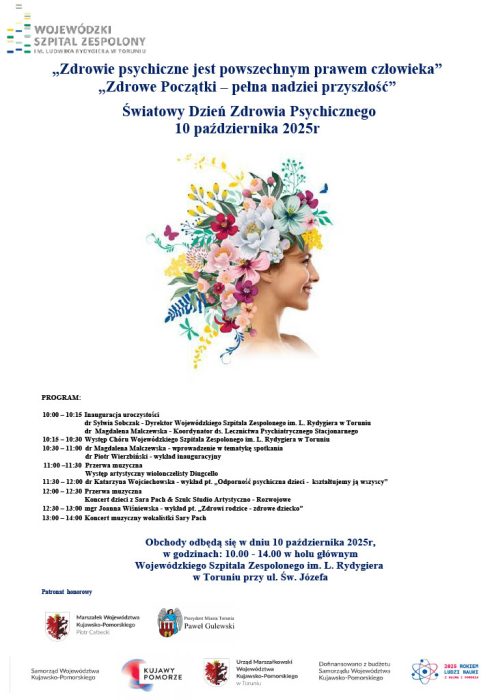 Plakat informacyjny promujący obchody Światowego Dnia Zdrowia Psychicznego